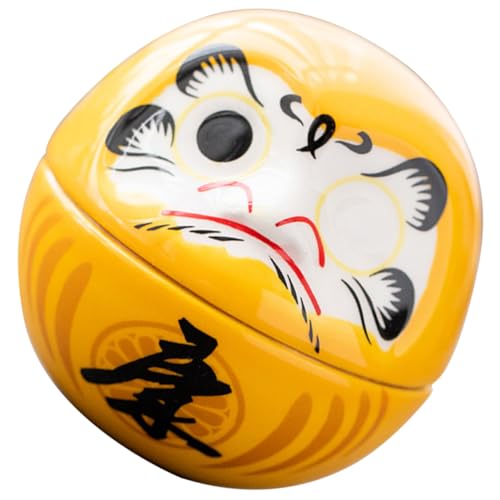 FUNOMOCYA Keramik Daruma Figur Japanische Glücksbringer Miniatur Farbenfrohe Wackelfigur für Schreibtisch Dekoration Geeignet für Zuhause Cafés Partys Geschenkidee Traditionelles Japanisches von FUNOMOCYA