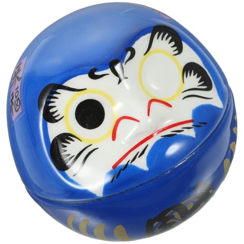 FUNOMOCYA Keramik Daruma Wackelfigur Glückskatze Blau Japanische Tischdekoration Handgefertigte Farbenfrohe Wohn- und Büro Ornament Geeignet für Schlafzimmer Party FUNOMOCYA Keramik Daruma Wackelfigur Glückskatze Blau Japanische Tischdekoration Handgefertigte Farbenfrohe Wohn- und Büro Ornament Geeignet für Schlafzimmer Party von FUNOMOCYA