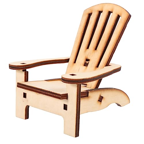 FUNOMOCYA Kleiner Holzstuhl Mini Stuhl Requisite Mini Stuhl Dekoration Holz Miniatur Stuhl Möbelmodell Miniatur Stuhl Modell Mini Hausbedarf Hölzerner Puppenstuhl Bastel Mini von FUNOMOCYA