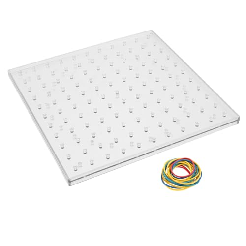 FUNOMOCYA Kreatives Lernspielzeug Geoboard Transparentes Kunststoff Pegboard mit Bunten Gummibändern Robustes Nagelbrett für Mathematikunterricht und Geometrische Mustererstellung Vielseitig FUNOMOCYA Kreatives Lernspielzeug Geoboard Transparentes Kunststoff Pegboard mit Bunten Gummibändern Robustes Nagelbrett für Mathematikunterricht und Geometrische Mustererstellung Vielseitig von FUNOMOCYA