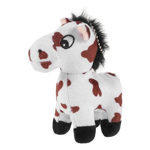 FUNOMOCYA Kuscheliger Mini Pferd Schlüsselanhänger Plüschtier Charm für Mädchen Taschenanhänger Geburtstagsgeschenk Niedliches Tiermotiv Accessoire für Shower von FUNOMOCYA