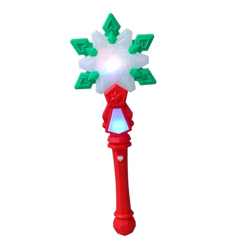 FUNOMOCYA LED Schneeflocken Zauberstab mit Lichtfunktion Leichter Tragbarer Weihnachtsstab für Prinzessin Kostüme und Cosplay Rotes Leuchtendes ohne Batterie für Weihnachtsfeiern und von FUNOMOCYA