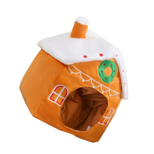 FUNOMOCYA Lebkuchenhaus Kostümhut mit Lebendigen Farben und Detailreichem Druck Leichter Bequemer Weihnachtskopfschmuck für Party Fotorequisite und Festliches Cosplay Zubehör von FUNOMOCYA