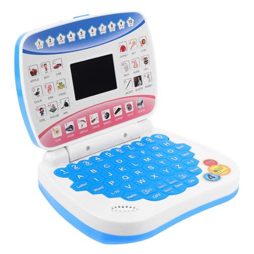 FUNOMOCYA Lerncomputer mit LED Bildschirm Musikfunktion Tragbarer Laptop für Vorschulkinder Jahre Interaktives Pädagogisches zur Frühkindlichen Bildung Blau von FUNOMOCYA