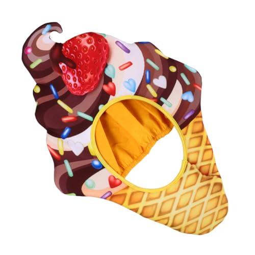 FUNOMOCYA Lustige Eiscreme kopfbedeckung Dekoratives Food headwear Cosplay Kostüm für Erwachsene und Karneval Fasching Weihnachten von FUNOMOCYA