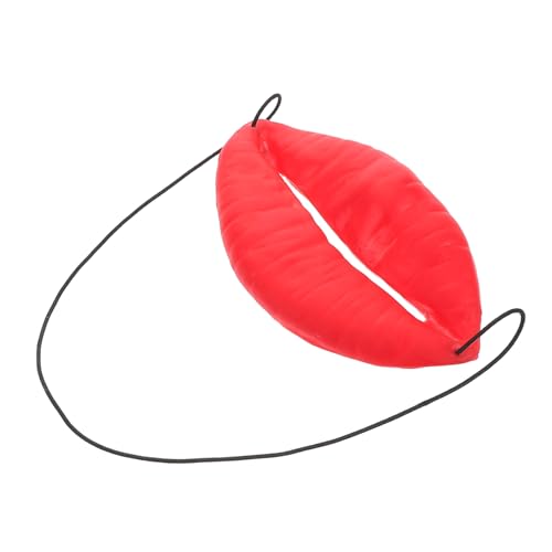 FUNOMOCYA Lustige Rote Lippen Requisiten für Hochzeitstag Prank Zubehör für Junggesellenabschied und Party mit Bequemem Sitz Auffällige Cosplay Wurstmund Deko für Bräutigam und Fest von FUNOMOCYA