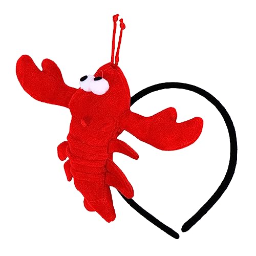 FUNOMOCYA Lustiges Langusten Haarband mit Plüschtier Cartoon Haarschmuck für Erwachsene für Cosplay Halloween Karneval und Festliche Partys von FUNOMOCYA