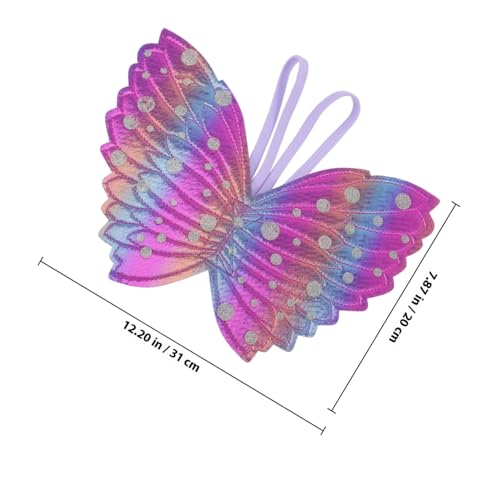 FUNOMOCYA Mädchen Engel Flügel mit Handheld Zauberstab Weiches Sicheres Fee Kostüm Zubehör für Geburtstag Party Dekoration Fairy Wand und Schmetterlingsflügel von FUNOMOCYA