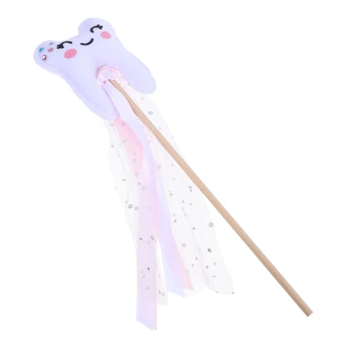 FUNOMOCYA Magischer Feenstab mit Band Zahnförmiger Engel Zauberstab Leicht und Tragbar Vielseitiges Accessoire für Kinderkostüme Bühnenauftritte Partys Rosa Fantasy Requisit von FUNOMOCYA