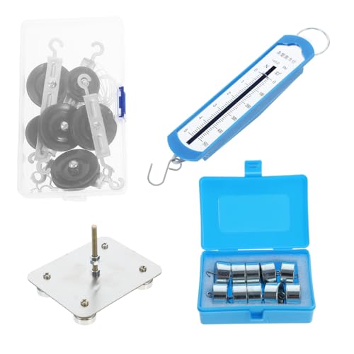 FUNOMOCYA Magnetisches Pulley Block Physik Kit mit Stabilem Metallfuß Kraftmessgerät und Hakengewichten für Mittelschul Mechanik Experimente und Stem Lernaktivitäten von FUNOMOCYA