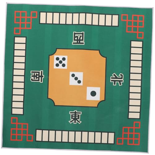 FUNOMOCYA Mahjong Tischdecke Grün Polyester Rutsch Matte mit Geräuschdämmung Weiche Tischauflage für Mahjong Poker Domino Spiele Zuhause von FUNOMOCYA