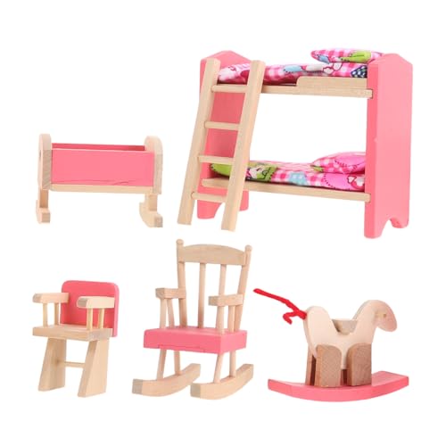 FUNOMOCYA Maßstab Holz Hochbett mit Treppe für Puppenhaus Schlafzimmer Vintage Babybett Zubehör FUNOMOCYA Maßstab Holz Hochbett mit Treppe für Puppenhaus Schlafzimmer Vintage Babybett Zubehör von FUNOMOCYA