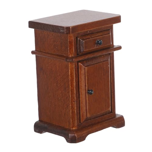 FUNOMOCYA Maßstab Holz Nachttisch Stabil Vintage Design Für Puppenhaus Dekoration Realistische Kleine Beistelltisch Möbel Zubehör von FUNOMOCYA