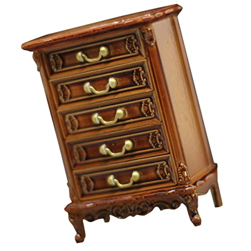 FUNOMOCYA Maßstab Miniatur Möbel Schrank Retro Stil Lebensechte Puppenhaus Deko für DIY Puppenmöbel Farbenfrohes Miniatur Kabinett für Sammler von FUNOMOCYA
