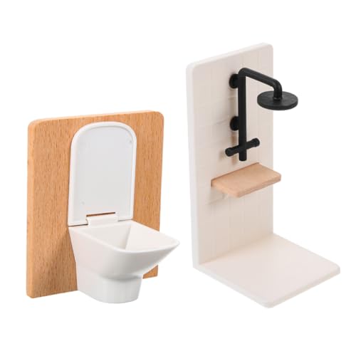 FUNOMOCYA Maßstab Miniatur Toilette und Duschraum für Leichtes Sicheres Puppenmöbel Badezimmer Zubehör von FUNOMOCYA