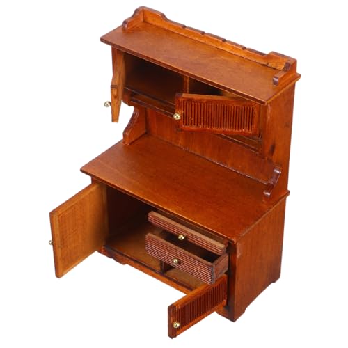 FUNOMOCYA Maßstab Retro Holzschrank mit Doppeltüren DIY Mikro Landschaft Möbel Realistisches Cabinet Ornament für Puppenhaus Dekoration von FUNOMOCYA
