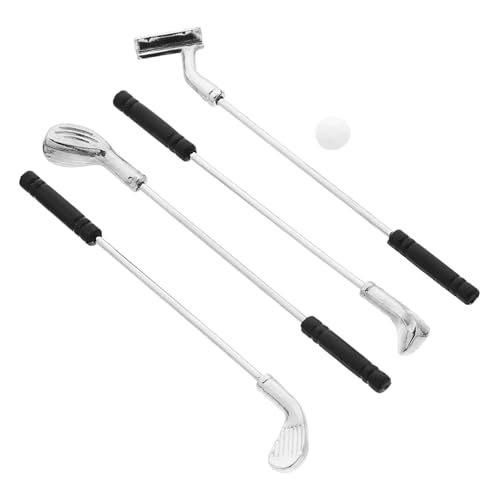 FUNOMOCYA Maßstab mit Ball Detailgetreues Puppenhaus Zubehör Lebensechte Mini Golf Clubs Dekoration für Miniatur Haus Geeignet für Sammler von FUNOMOCYA