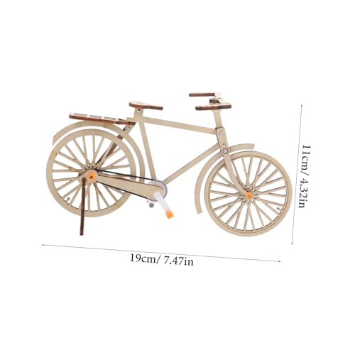 FUNOMOCYA Mechanisches Fahrradmodell DIY aus Holz Vintage Stil Kleine Bike Deko mit Riemenantrieb Pädagogisches Physikspielzeug für Wissenschaftliches Experimentierset von FUNOMOCYA