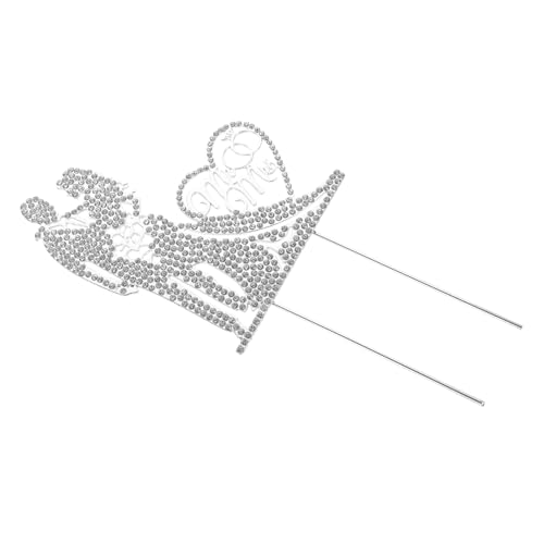 FUNOMOCYA Metal Cake Topper Mr Mrs Hochzeitstortenaufsatz aus Silbernem Großer Cake Insert mit Glatter Oberfläche Dekorativer Braut und Bräutigam Tortendeko für Romantische Hochzeitsfeier von FUNOMOCYA