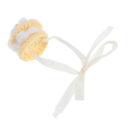 FUNOMOCYA Mini Häkelmütze für Puppen Weicher Gestrickter Kuchen-Geburtstagshut Vielseitig für Plüschtiere und Festliche Anlässe Modisches Accessoire für Puppensammlungen von FUNOMOCYA