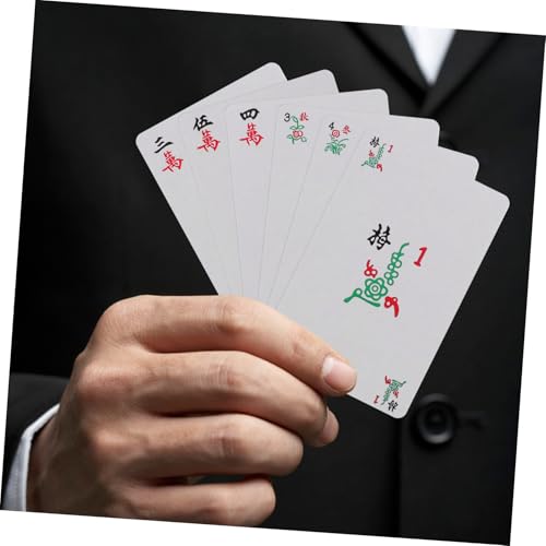 FUNOMOCYA Mini Mahjong Kunststoff Wasserdichtes Kartenspiel Outdoor Reise Freizeitspiel für Familie Freunde mit Langlebigem Material und Praktischem Design von FUNOMOCYA
