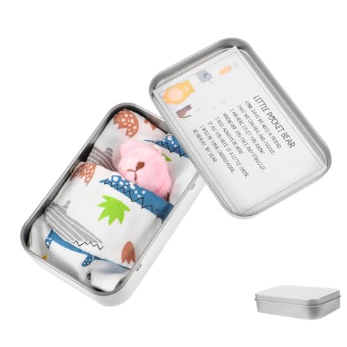FUNOMOCYA Mini Plüschbär in Dose Kleines Kuscheltier Ornament Detaillierte Handarbeit Dekorativ für Kinderzimmer Auto Fenster als für Familie und Freunde von FUNOMOCYA