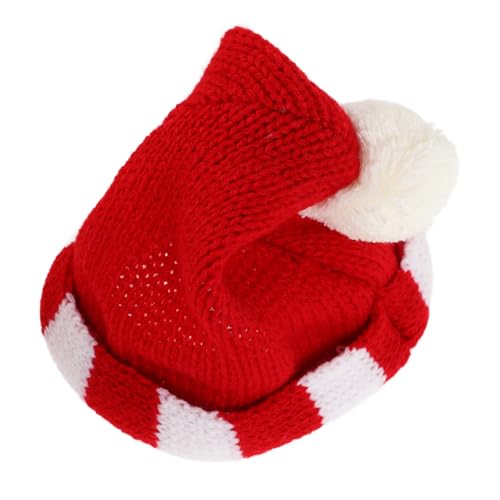 FUNOMOCYA Mini Strickmütze für Puppen Rote Kleine DIY Häkelmütze für Puppe Dekorative Wollmütze Bastelzubehör für Puppenkostüm und Party von FUNOMOCYA