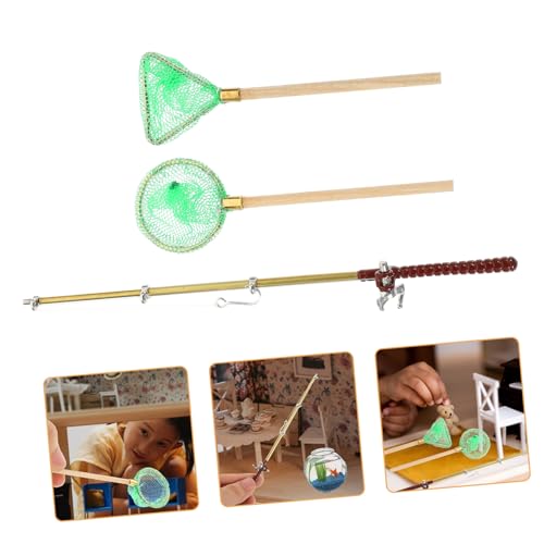 FUNOMOCYA Miniatur Angelrute und Fischernetz Dekoratives Puppenhaus Zubehör für Langlebiges und Detailreiches Modell für Miniatur Landschaften und Kreative Spielwelten FUNOMOCYA Miniatur Angelrute und Fischernetz Dekoratives Puppenhaus Zubehör für Langlebiges und Detailreiches Modell für Miniatur Landschaften und Kreative Spielwelten von FUNOMOCYA