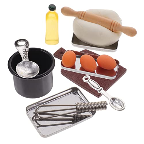 FUNOMOCYA Miniatur Backzubehör Set aus Holz Harz und Kunststoff Stabiles Mini Küchenutensilien Leichtes Puppenhaus Backset Detailreiche Deko für Tiny House Bastler und Sammler von FUNOMOCYA