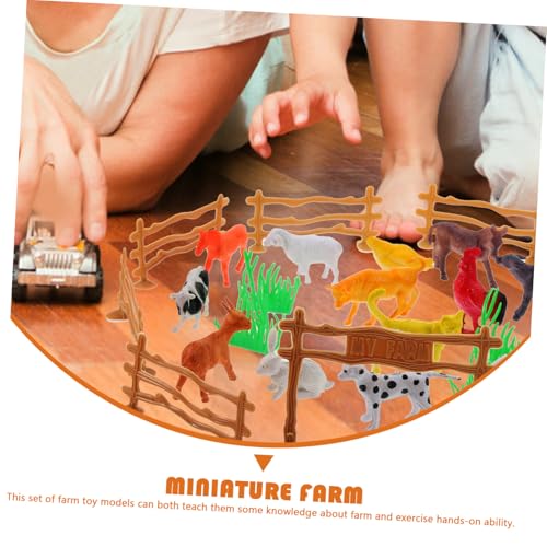 FUNOMOCYA Miniatur Bauernhoftiere Kunststoff Farmspielzeug mit Realistischen Figuren Zaun Dekoration für Lernspielzeug und Fotorequisiten von FUNOMOCYA