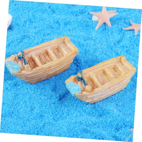 FUNOMOCYA Miniatur Boot Modell Blaue Resin Boote und Holzpaddel Dekorative Mikro Landschaft Zubehör für DIY Puppenhaus Strand Meeresdeko Stabile Langlebige Boot Dekoration von FUNOMOCYA