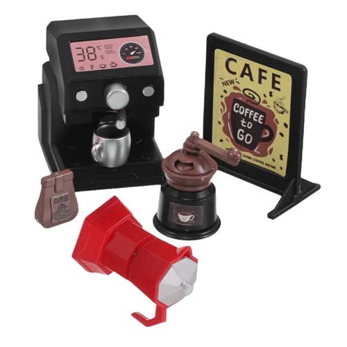 FUNOMOCYA Miniatur Haus Modell mit Realistischem Mini Kaffeemaschine Detailreiche Puppenhaus Dekoration Kreatives DIY Puppenmöbel Zubehör für Sammler und Puppenhaus Enthusiasten von FUNOMOCYA