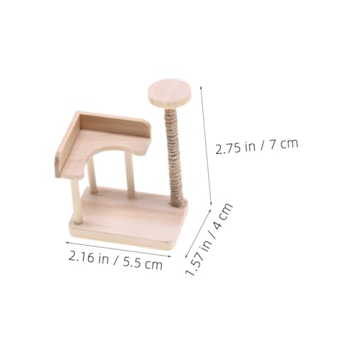 FUNOMOCYA Miniatur Holz Katzenklettergerüst Puppenhaus Möbel Stilvoll Glatt Robust Realistisch für Puppenhaus Dekoration und Zubehör von FUNOMOCYA