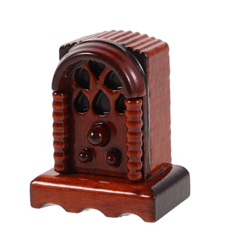 FUNOMOCYA Miniatur Holz Radio Modell für Puppenhaus Retro Design Langlebiges für Realistische Details für Dekoration und Kreative Spielszenen von FUNOMOCYA
