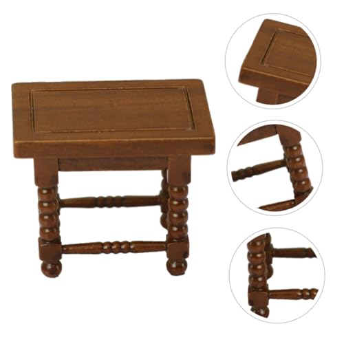 FUNOMOCYA Miniatur Holz teetisch Modell Kleiner Massivholz Tisch Europäischer Stil Mini Haus Möbel Dekoration Feine Details Glatte Kanten für Puppenhaus und Miniaturlandschaft von FUNOMOCYA