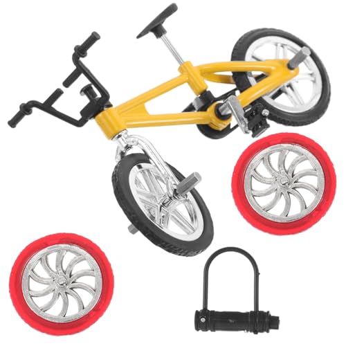 FUNOMOCYA Miniatur Legierung Finger Fahrrad Modell Mountainbike Szenen deko Spielset Geburtstag Geschenk Kreatives Bastelset für Realistische DIY Mountainbike Displays von FUNOMOCYA