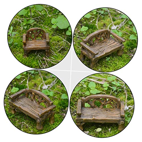 FUNOMOCYA Miniatur Möbel Miniatur Stühle Resin Garten Deko Teilig Miniaturhaus Zubehör Puppenhaus Deko Mini Stuhl Ornamente für Blumenpotte von FUNOMOCYA