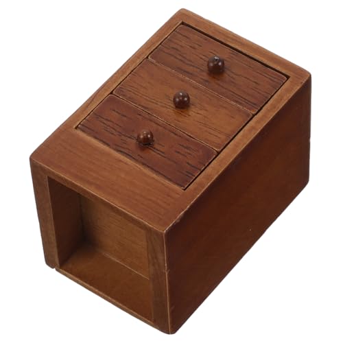 FUNOMOCYA Miniatur Nachttisch aus Robustem Gummibaumholz Puppenhaus Schlafzimmer Möbel in Warmem Kastanienbraun Realistisch Gestalteter Kleiner Beistelltisch für Puppenhaus Zubehör und von FUNOMOCYA