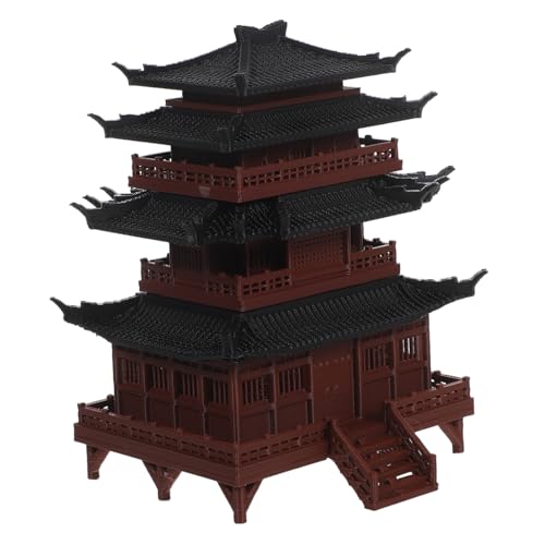 FUNOMOCYA Miniatur Pagoden Statue Chinesisches Gebäude Modell Asiatischer Sechseckiger Pavillon Dekorativ für Bonsai Aquarium Micro Landschaft Zen Garten Vielseitiges DIY Zubehör von FUNOMOCYA
