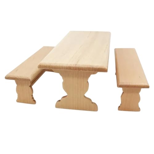 FUNOMOCYA Miniatur Puppenhaus Möbel Maßstab Holz Langer Tisch und Bank Detailgetreue Miniatur Möbel für Puppenhaus Dekoration und Modellbau Vielseitig als Foto Requisite und DIY Zubehör FUNOMOCYA Miniatur Puppenhaus Möbel Maßstab Holz Langer Tisch und Bank Detailgetreue Miniatur Möbel für Puppenhaus Dekoration und Modellbau Vielseitig als Foto Requisite und DIY Zubehör von FUNOMOCYA