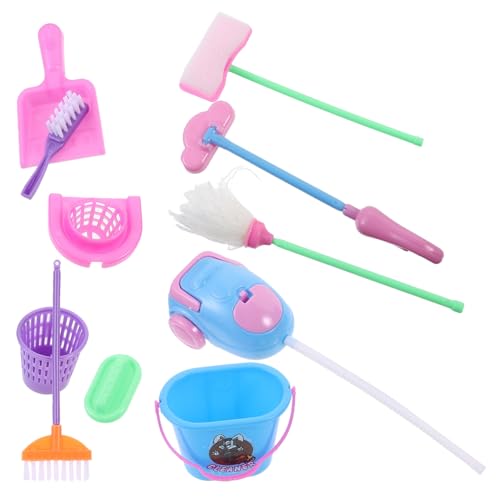 FUNOMOCYA Miniatur Puppenhaus Putzset für Junge Mädchen Lebendige Reinigungsspielzeuge Realistische Accessoires für Puppenhaus Dekoration Farbenfrohes für Kreatives Zufällige Farbe von FUNOMOCYA