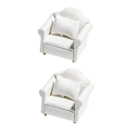 FUNOMOCYA Miniatur Puppenhaus Sofa Teilig aus Holz Weiß mit Kissen Leichtes Langlebiges Modell für DIY Puppenhaus Zubehör Dekoratives Möbel für Sammler FUNOMOCYA Miniatur Puppenhaus Sofa Teilig aus Holz Weiß mit Kissen Leichtes Langlebiges Modell für DIY Puppenhaus Zubehör Dekoratives Möbel für Sammler von FUNOMOCYA
