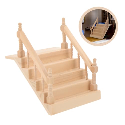 FUNOMOCYA Miniatur Puppenhaus Treppe mit Handlauf DIY Holztreppenmodell für Miniaturmöbel Desktop Ornament Kreativität FUNOMOCYA Miniatur Puppenhaus Treppe mit Handlauf DIY Holztreppenmodell für Miniaturmöbel Desktop Ornament Kreativität von FUNOMOCYA