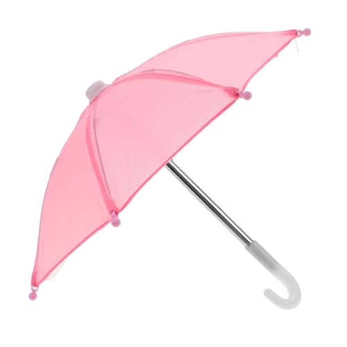 FUNOMOCYA Miniatur Puppenschirm Rosa für Doll Haus Zubehör Lebensechte Miniatur Sonnenschirm Dekoration für Puppenhaus Detailgetreu Passend für Puppenhaus und Miniaturwelten von FUNOMOCYA