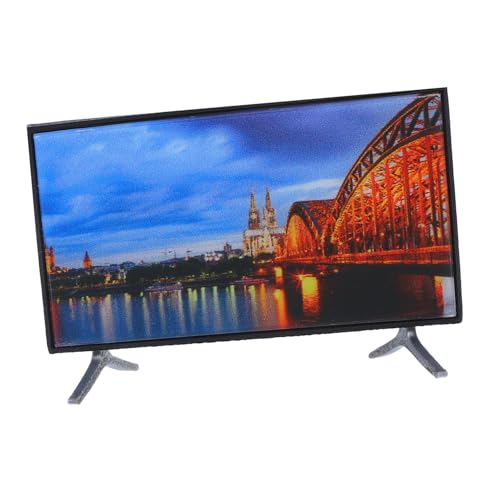 FUNOMOCYA Miniatur Retro Fernseher Puppenhaus Zubehör aus Pla Detailgetreues LCD Display Langlebiges Miniaturmodell für Wohnzimmer Szenen Authentische Miniatur Dekoration von FUNOMOCYA