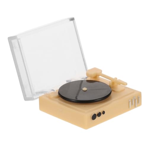 FUNOMOCYA Miniatur Retro Plattenspieler Modell Detailreich Handgefertigt Robustes Material Glatte Oberfläche Mini Haus Zubehör für Puppenhaus Schlafzimmer und Wohnzimmer Dekoration von FUNOMOCYA
