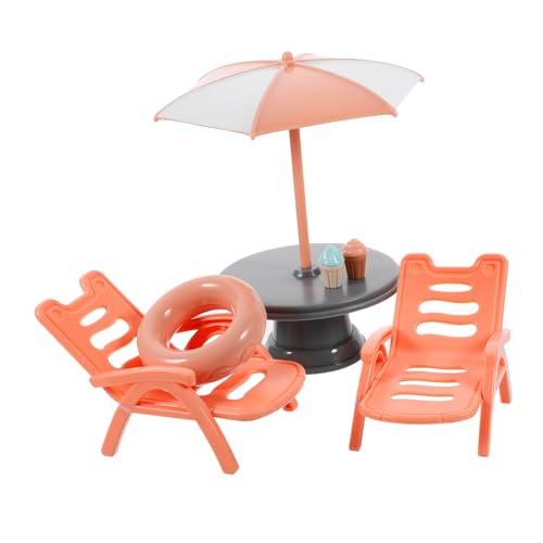 FUNOMOCYA Miniatur Strandstuhl und Sonnenschirm Set aus Abs Dekoratives Puppenhaus Zubehör Robustes für Diy Bastel und Spielspaß Strandmotiv für Puppenhäuser FUNOMOCYA Miniatur Strandstuhl und Sonnenschirm Set aus Abs Dekoratives Puppenhaus Zubehör Robustes für Diy Bastel und Spielspaß Strandmotiv für Puppenhäuser von FUNOMOCYA