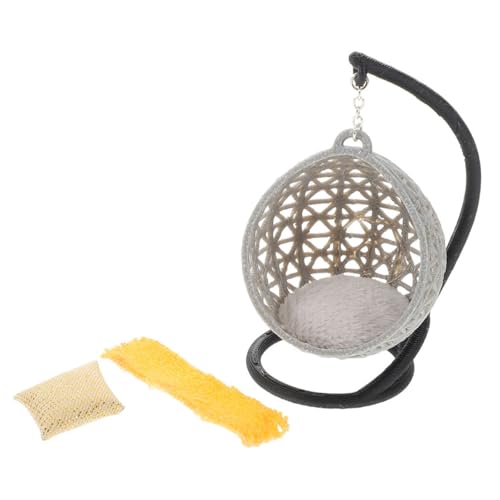 FUNOMOCYA Miniatur Swing Chair Modell aus Feinem Material Realistische Miniaturmöbel Bewegliche Hängeschaukel für DIY Puppenhaus Deko Kreatives Bastelset für Miniaturzimmer und Kleine Häuser von FUNOMOCYA