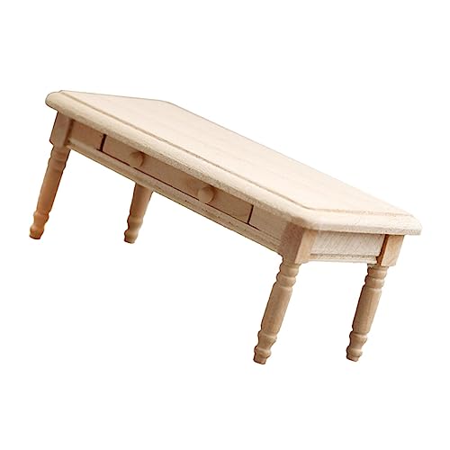 FUNOMOCYA Miniatur Tisch Modell aus Holz Unmusterte Dekoration für Puppenhaus DIY Mini Teetisch für Kreative Bastelprojekte für Mini Landschaften und Sammler von FUNOMOCYA