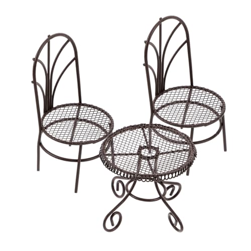 FUNOMOCYA Miniatur Tisch Stühle Elegantes Micro Landscape Möbel Vielseitige Dekoration und Fotorequisiten Detailreich Verarbeitet für Puppenhaus und Mini Garten Langlebiges Material von FUNOMOCYA